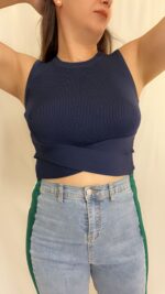 Blusa Basica Cruzada Azul - Image 3