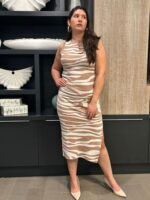 Vestido Animal Print Cuello Alto