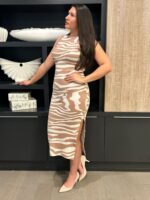 Vestido Animal Print Cuello Alto - Image 4