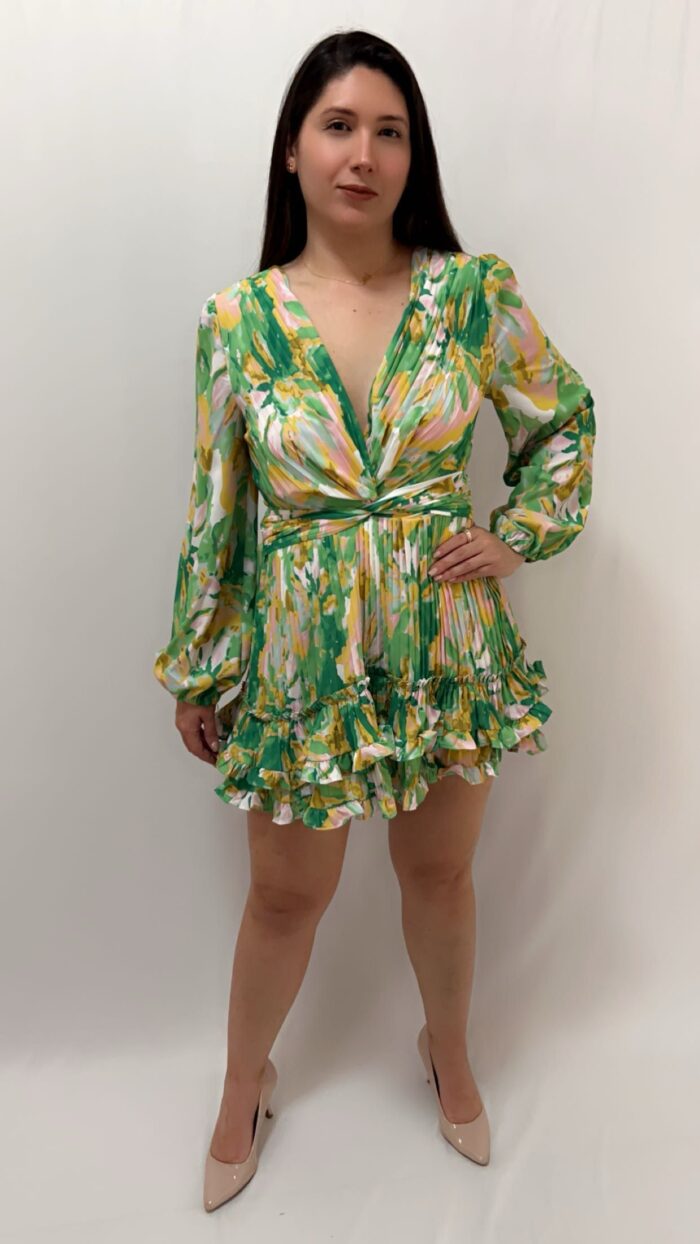 Vestido Estampado Verde hermoso - Image 1