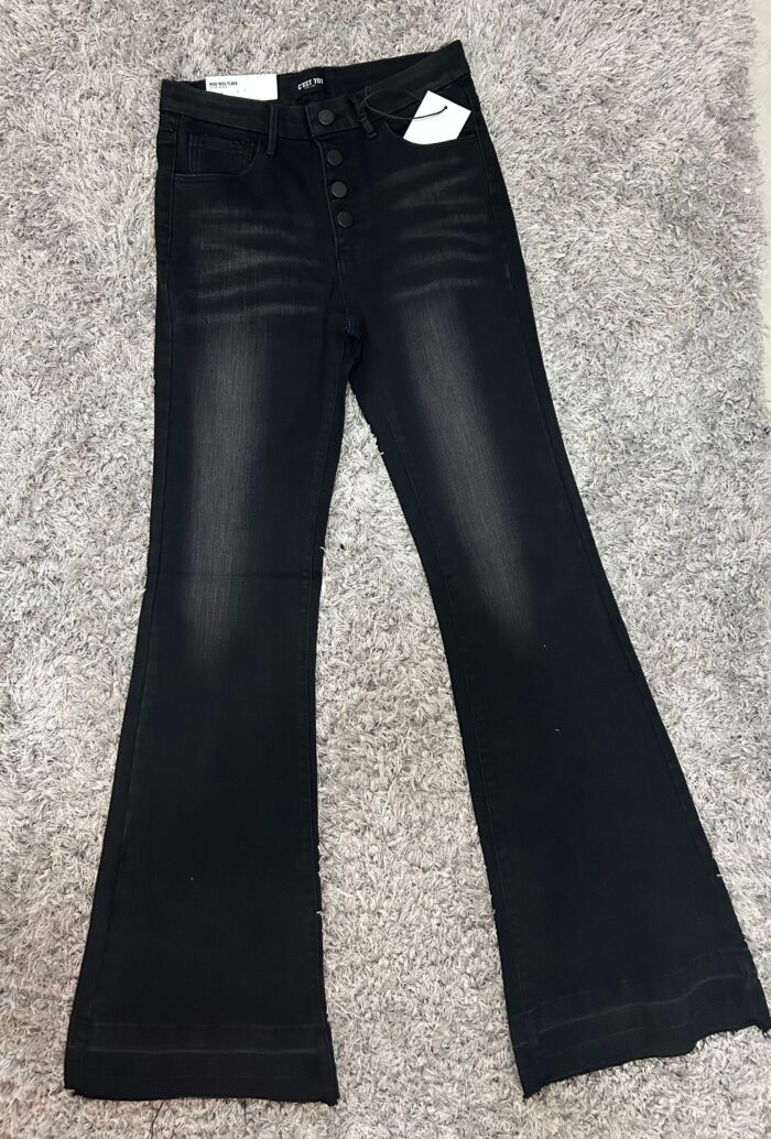 Jeans Black Con Botones - Image 1